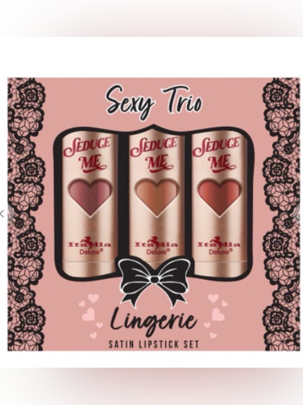 ITALIA DELUXE SEXY TRIO SATIN LIPSTICK SET OF 3 - LINGERIE SEXY TRIO